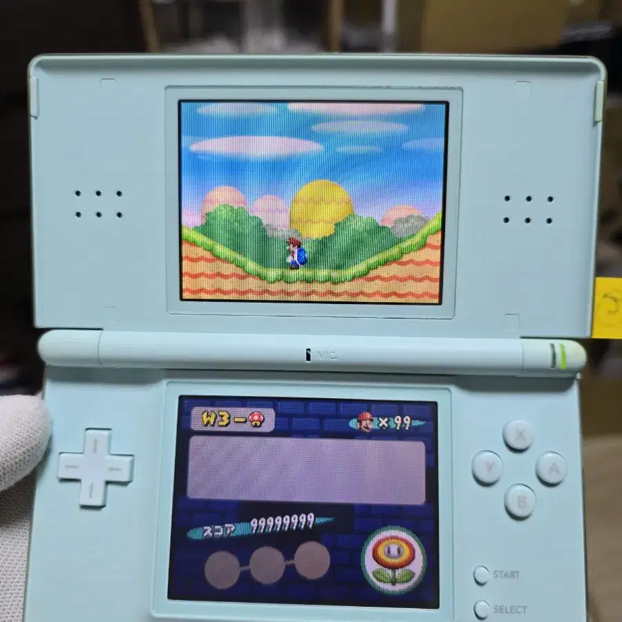 A-급 2번 닌텐도 DS Lite DSL 아이스블루 새터치판