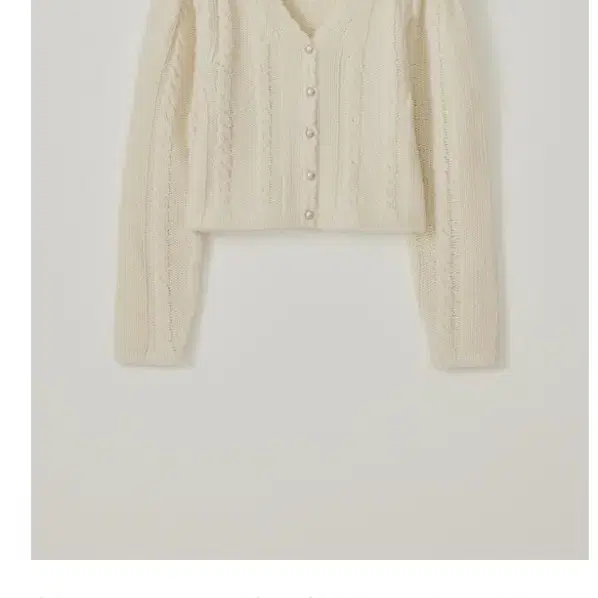 [타낫] T/T Pearl cable cardigan (cream)