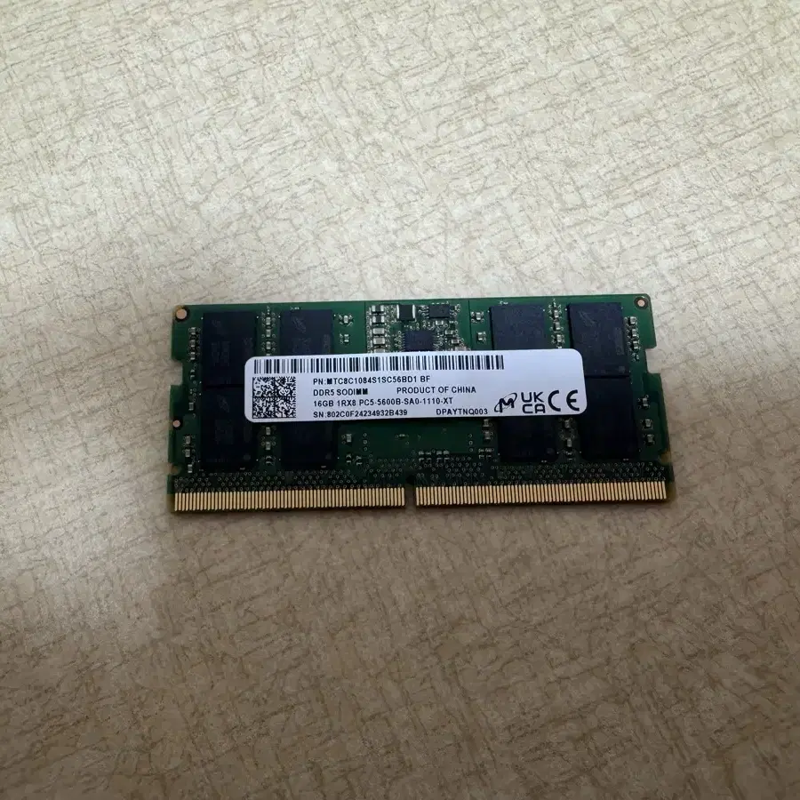 마이크론 ddr5 16gb 5600 노트북 메모리 판매합니다