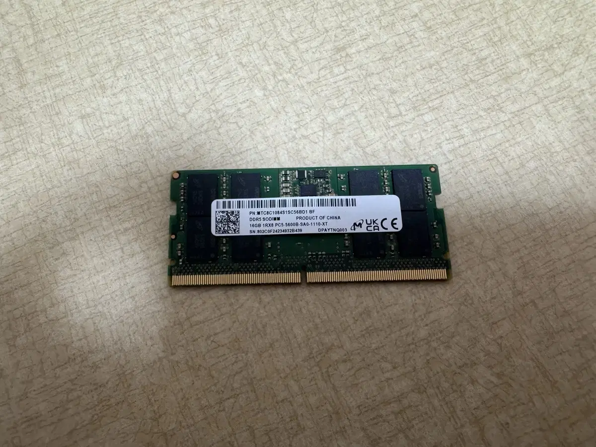 마이크론 ddr5 16gb 5600 노트북 메모리 판매합니다