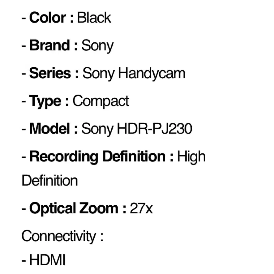 2월까지만 이 가격) Sony hdr-pj230 빈티지 캠코더