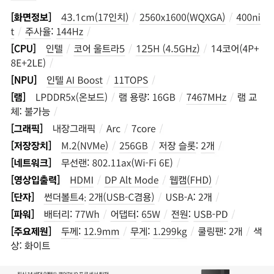 LG 그램 프로17 2024 (17ZD90SP-GX56K)