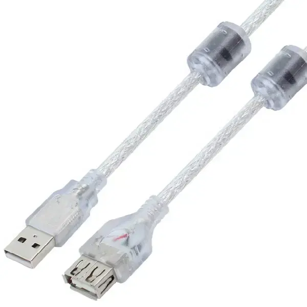 USB2.0 노이즈필터적용 연장 투명 케이블 1.8m