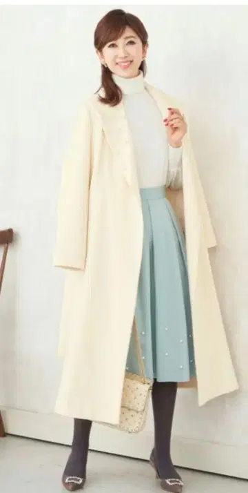 [새상품 택 포함] 프리마쉐르 펄 비쥬 코트 아이보리 M