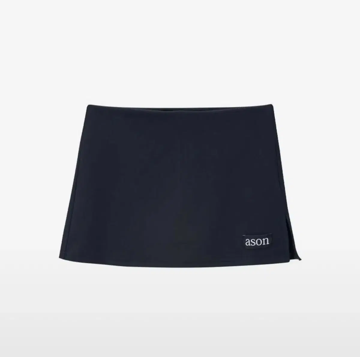 애즈온 나일론 미니스커트 BLACK MINI SKIRT