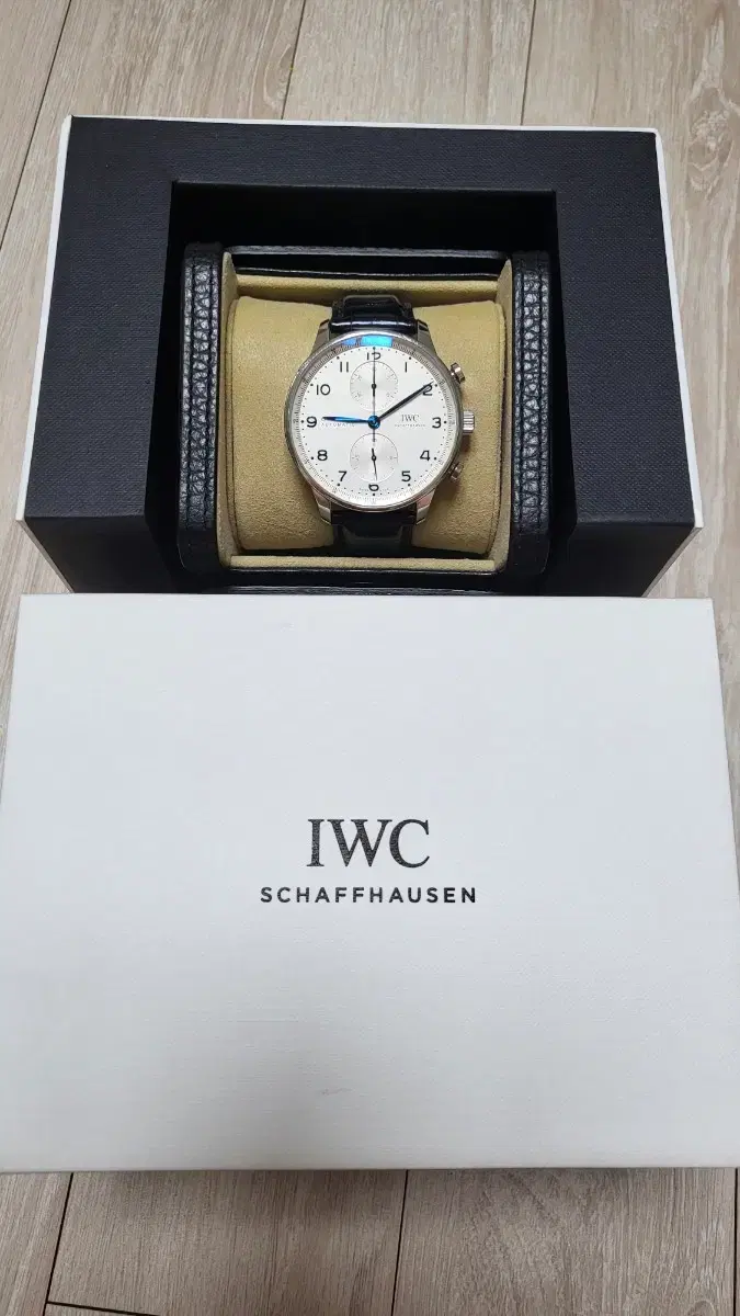 IWC 포르투기저 크로그래프 블루핸즈 41mm 시계 풀세트