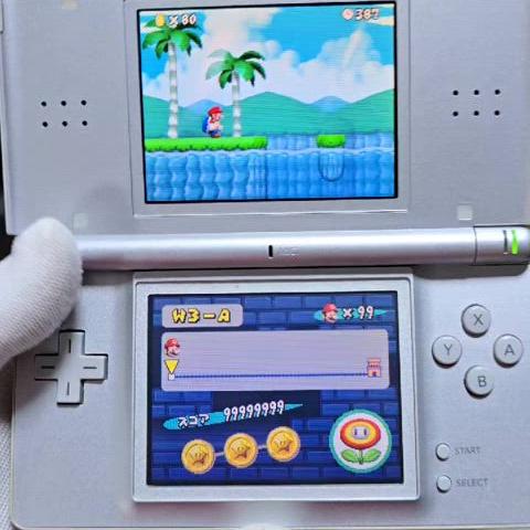 A-~A급 닌텐도 DS Lite DSL 실버 새터치판