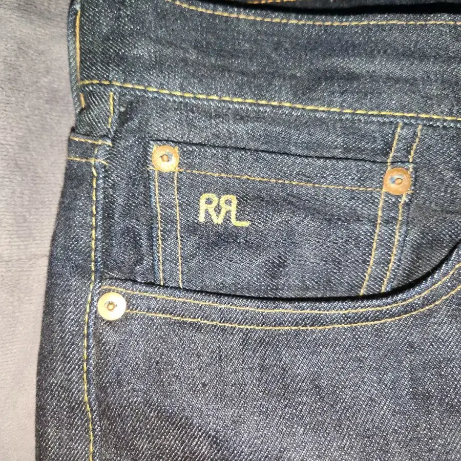 RRL 린스드 스트레이트 데님 33x32