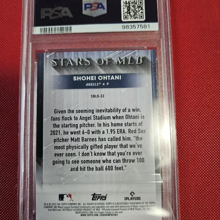 오타니 2022 Topps Stars Of MLB PSA 9등급 카드