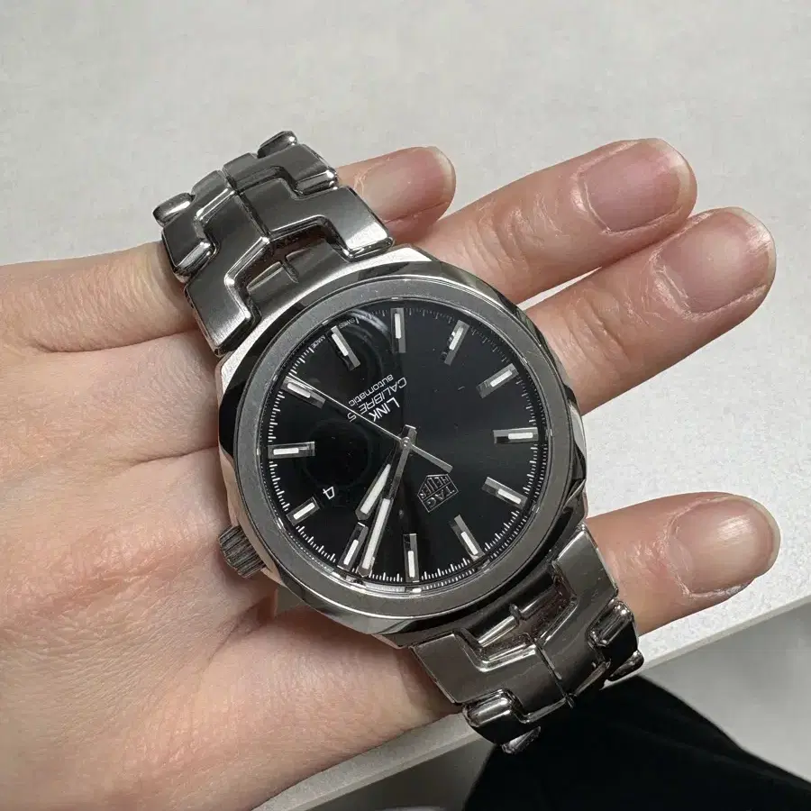 태그호이어 링크 데이트 오토매틱, 41mm, 스틸 풀박