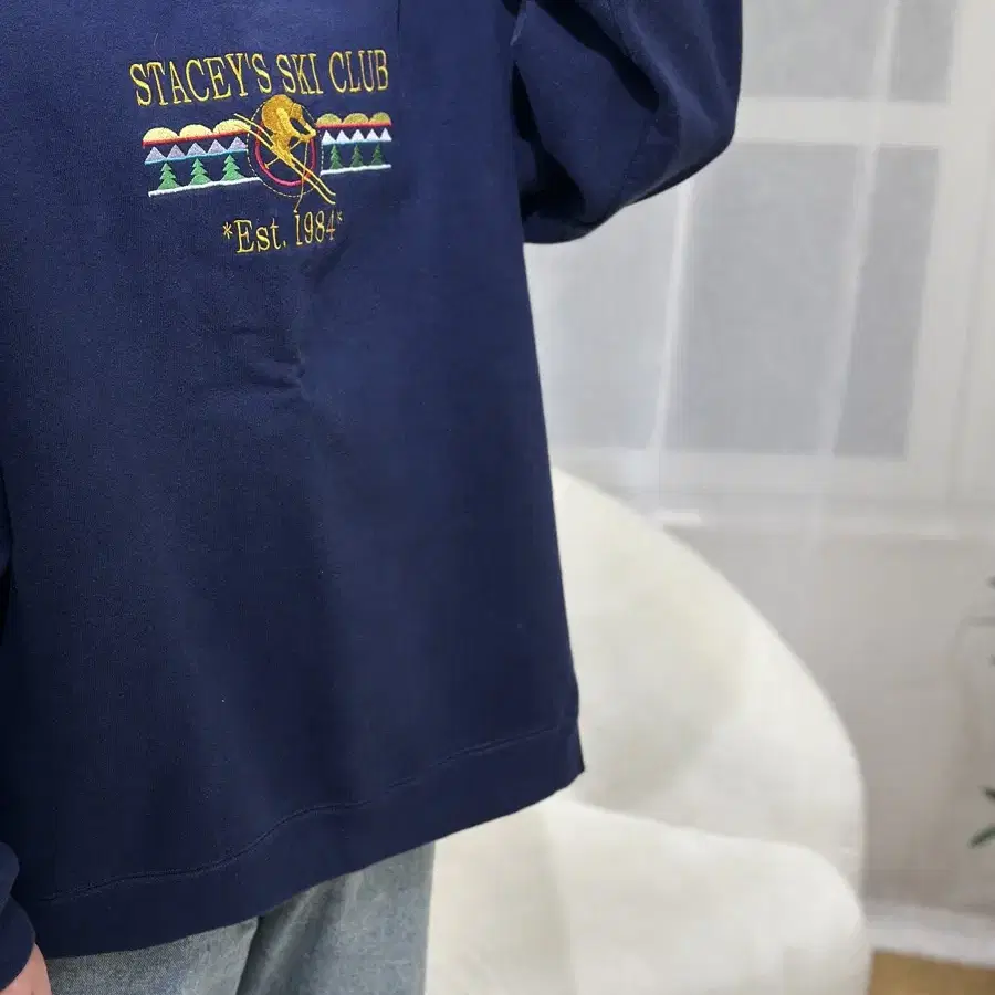 [2XL] 프룻오브더룸 네이비 맨투맨 Mexico made