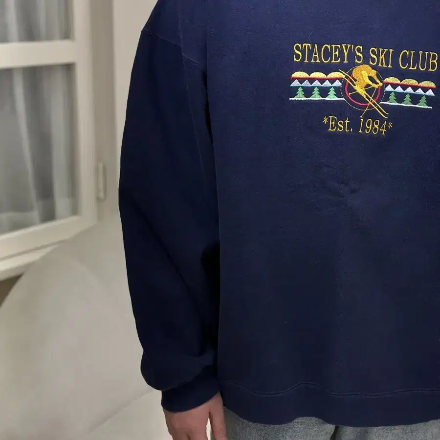 [2XL] 프룻오브더룸 네이비 맨투맨 Mexico made