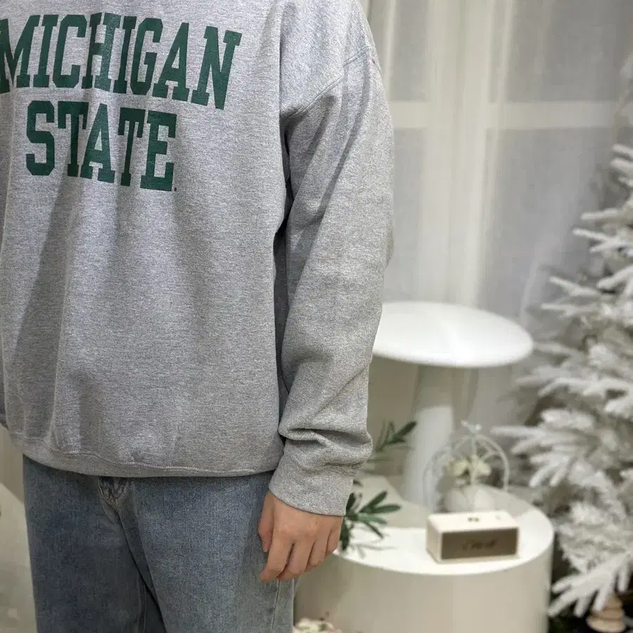 [2XL] GILDAN 길단 MICHIGAN STATE 그레이 맨투맨