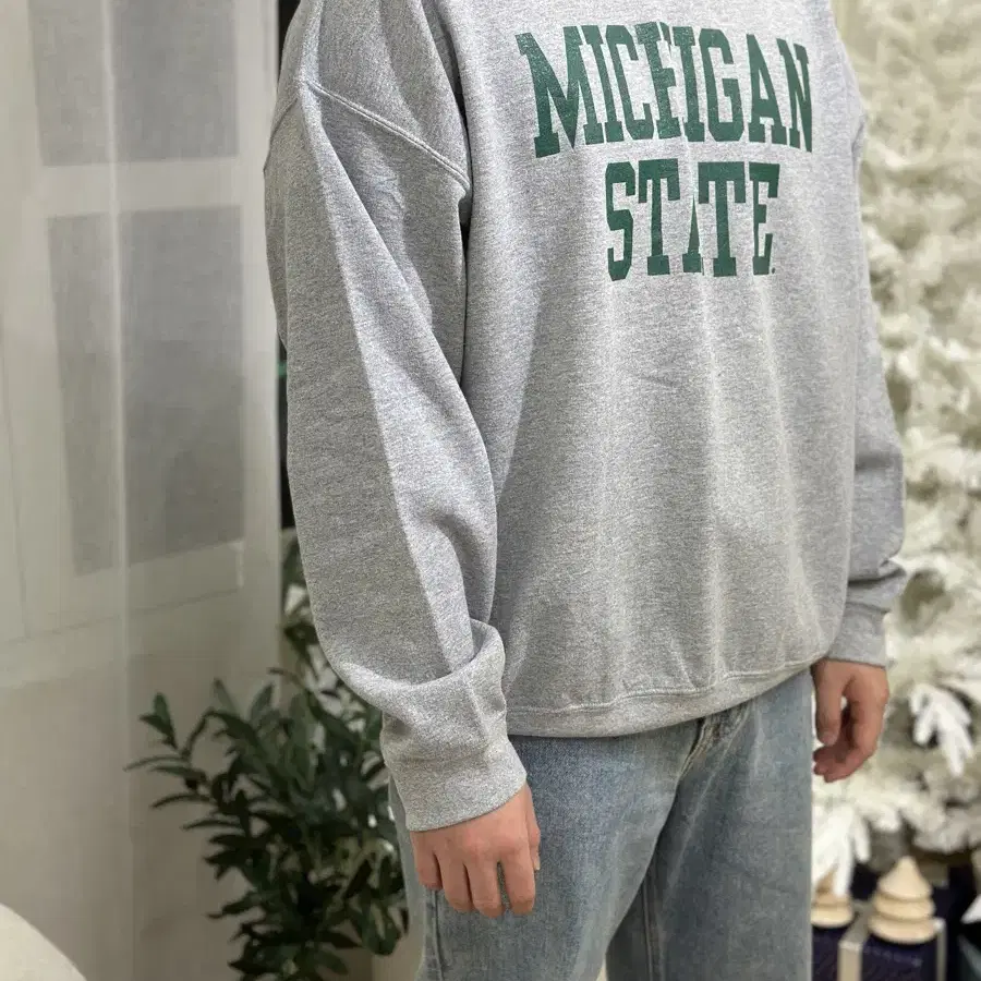 [2XL] GILDAN 길단 MICHIGAN STATE 그레이 맨투맨