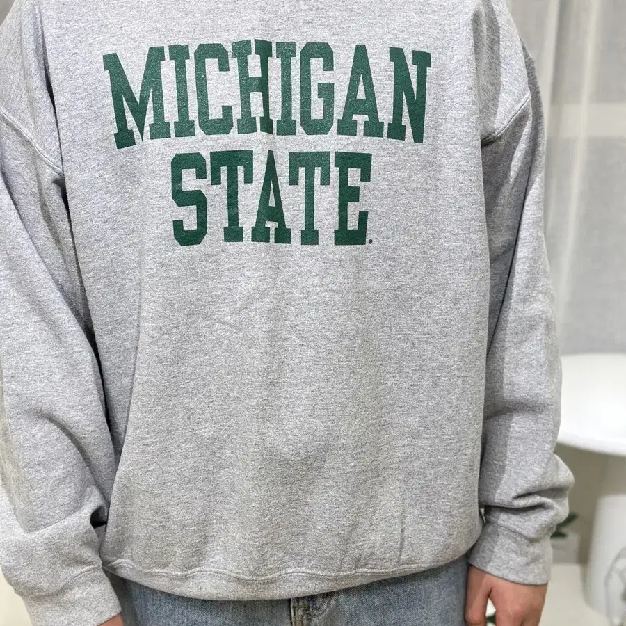 [2XL] GILDAN 길단 MICHIGAN STATE 그레이 맨투맨