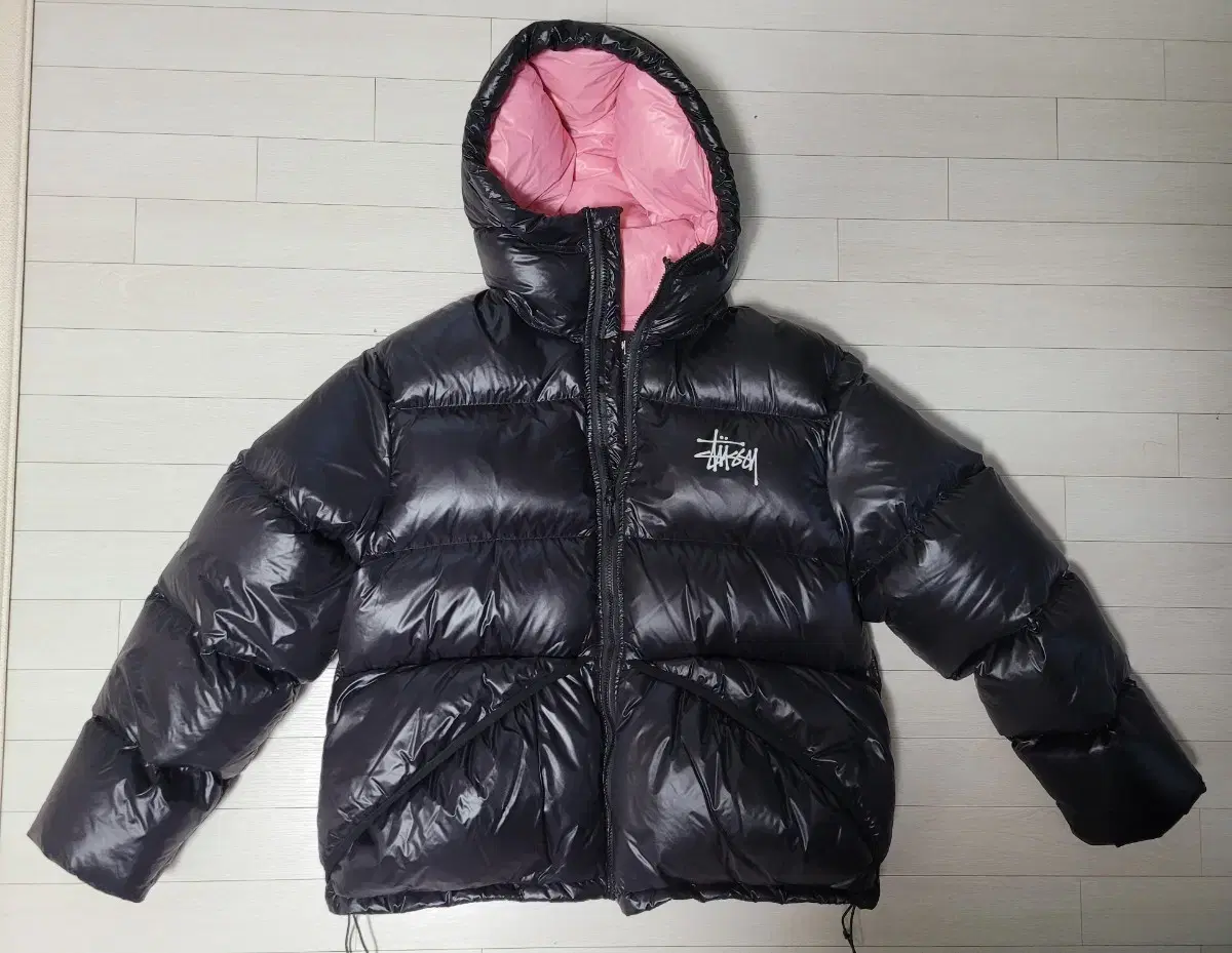 STUSSY Ripstop Parka Padding Black/Pink M size