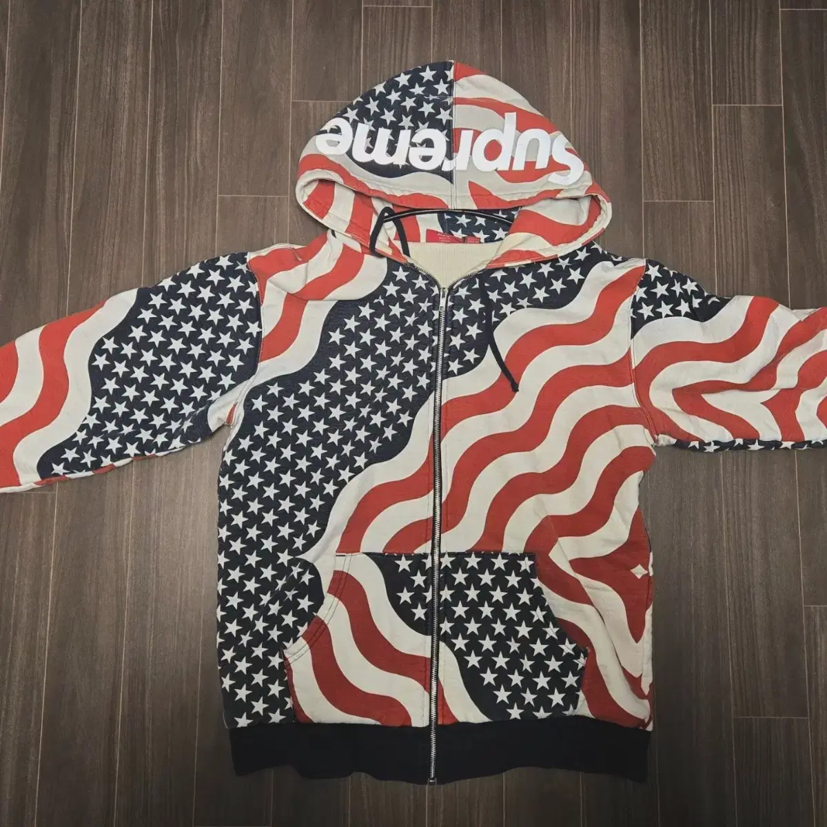 FW14 Supreme star spangled banner zip up