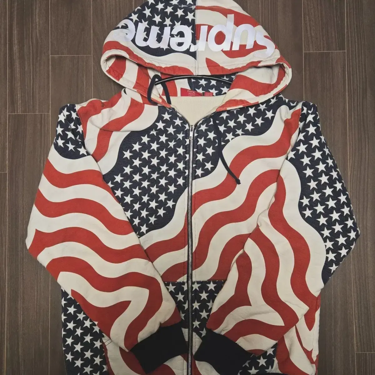 FW14 Supreme star spangled banner zip up