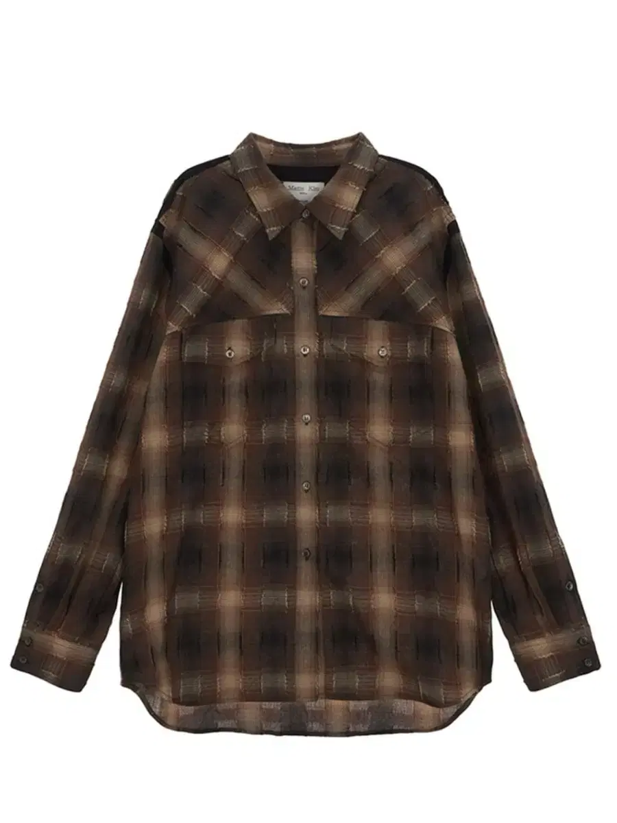 Two pocket check shirt in brown