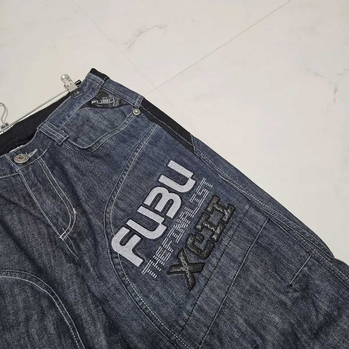 Fubu 올드스쿨 힙합 프린팅 데님팬츠 32