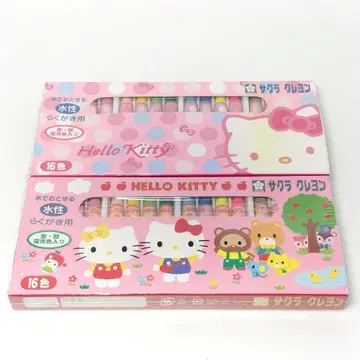 미개봉 사쿠라 크레파스 산리오 헬로키티 크레용 2개 묶음 판매
