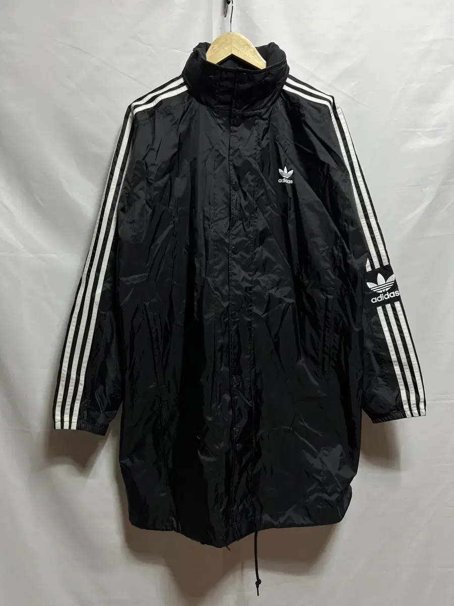 [Genuine/105] Adidas Europa Black Long Jacket Windbreaker