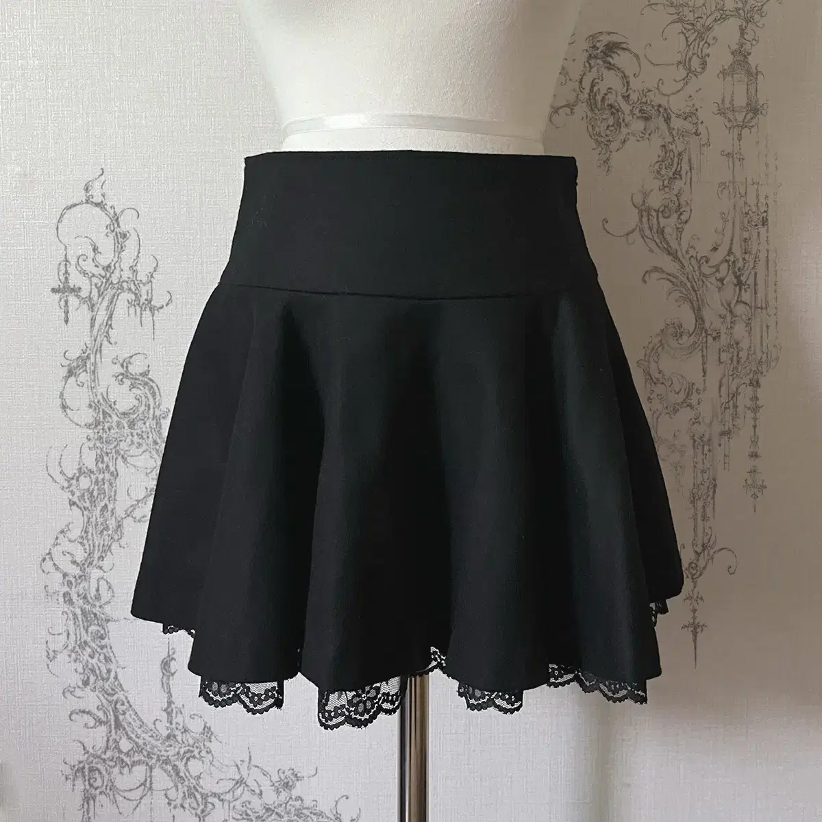 lace wool short skirt