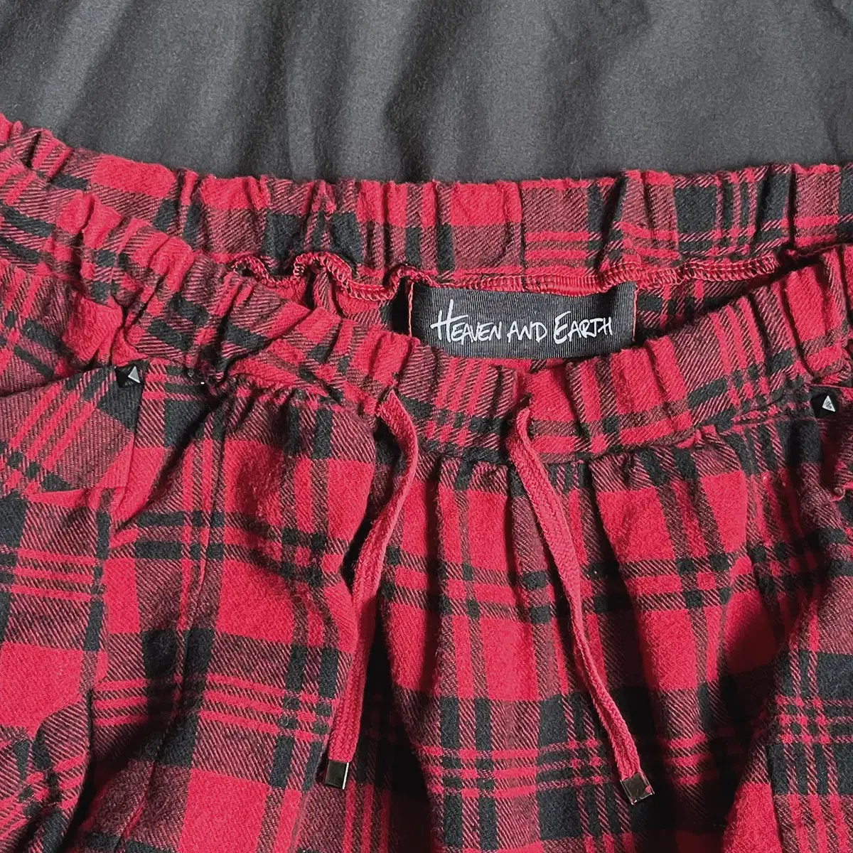 flannel layered check skirt