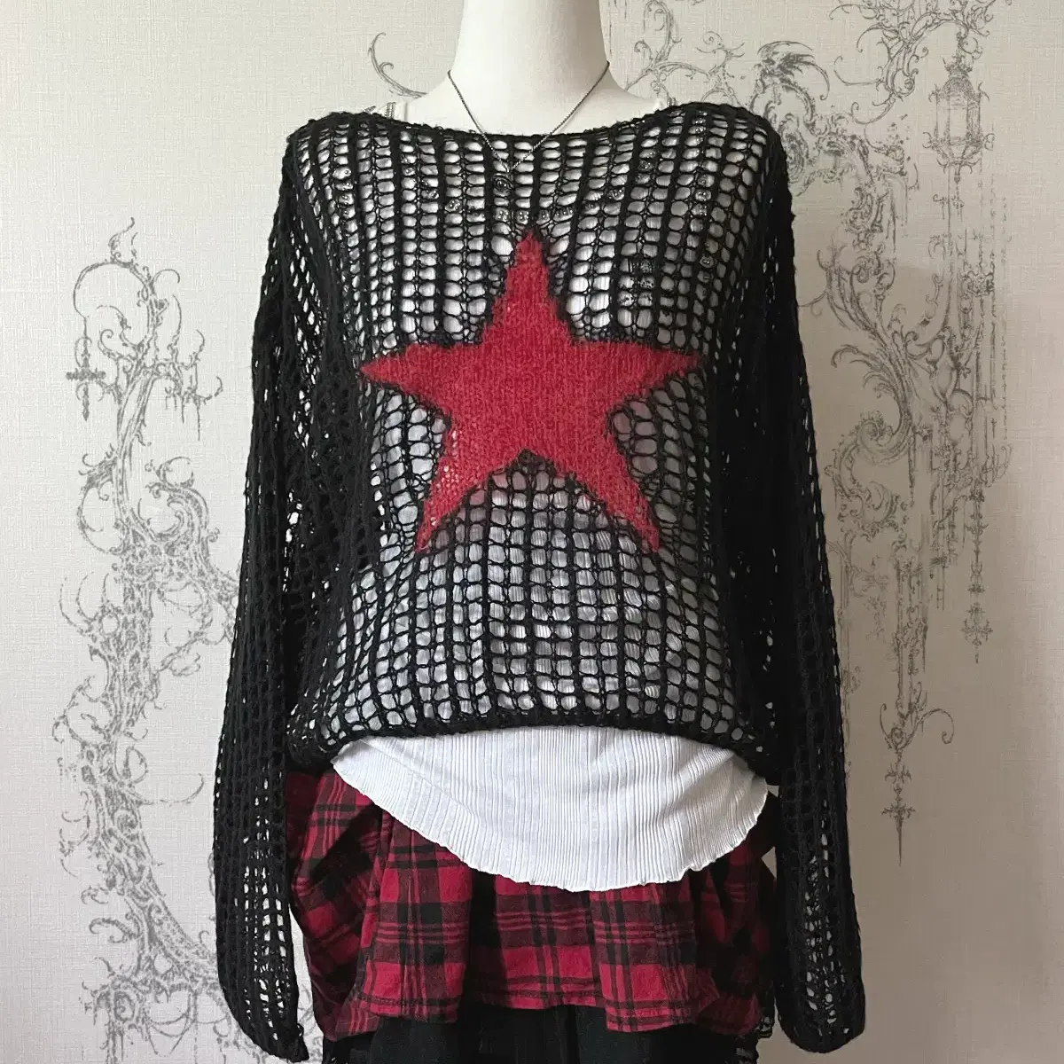 star loose mesh knit