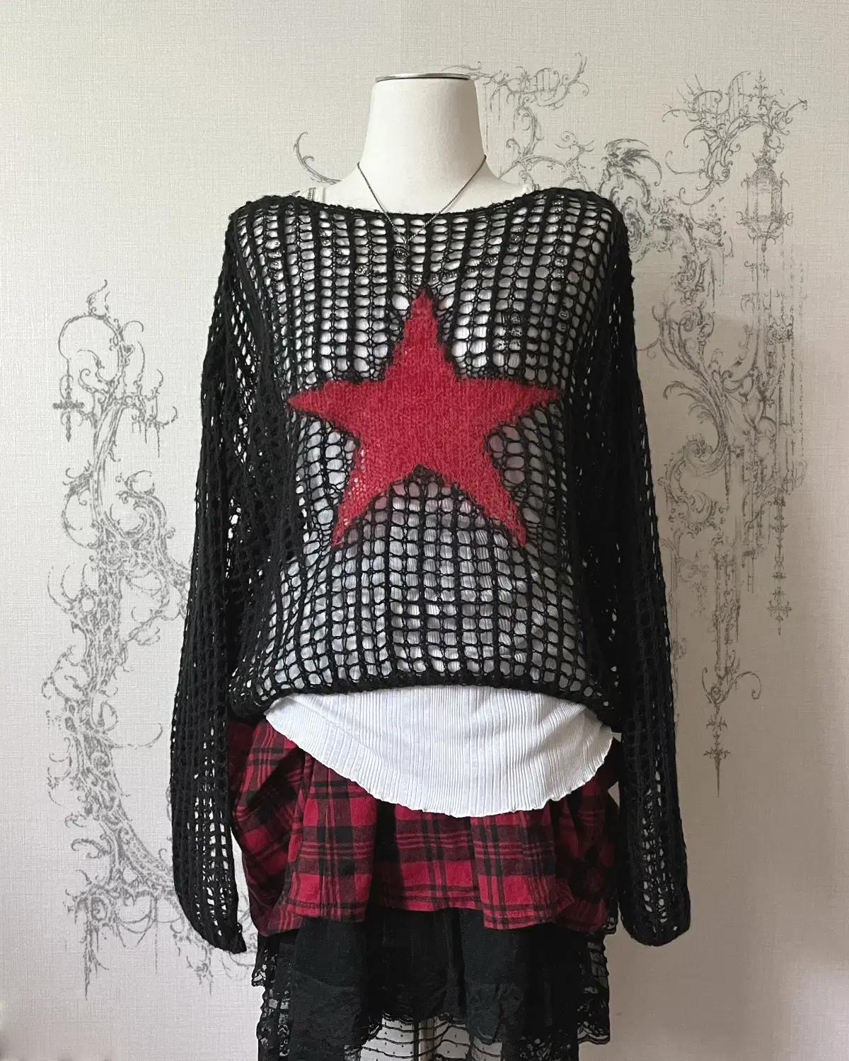 star loose mesh knit