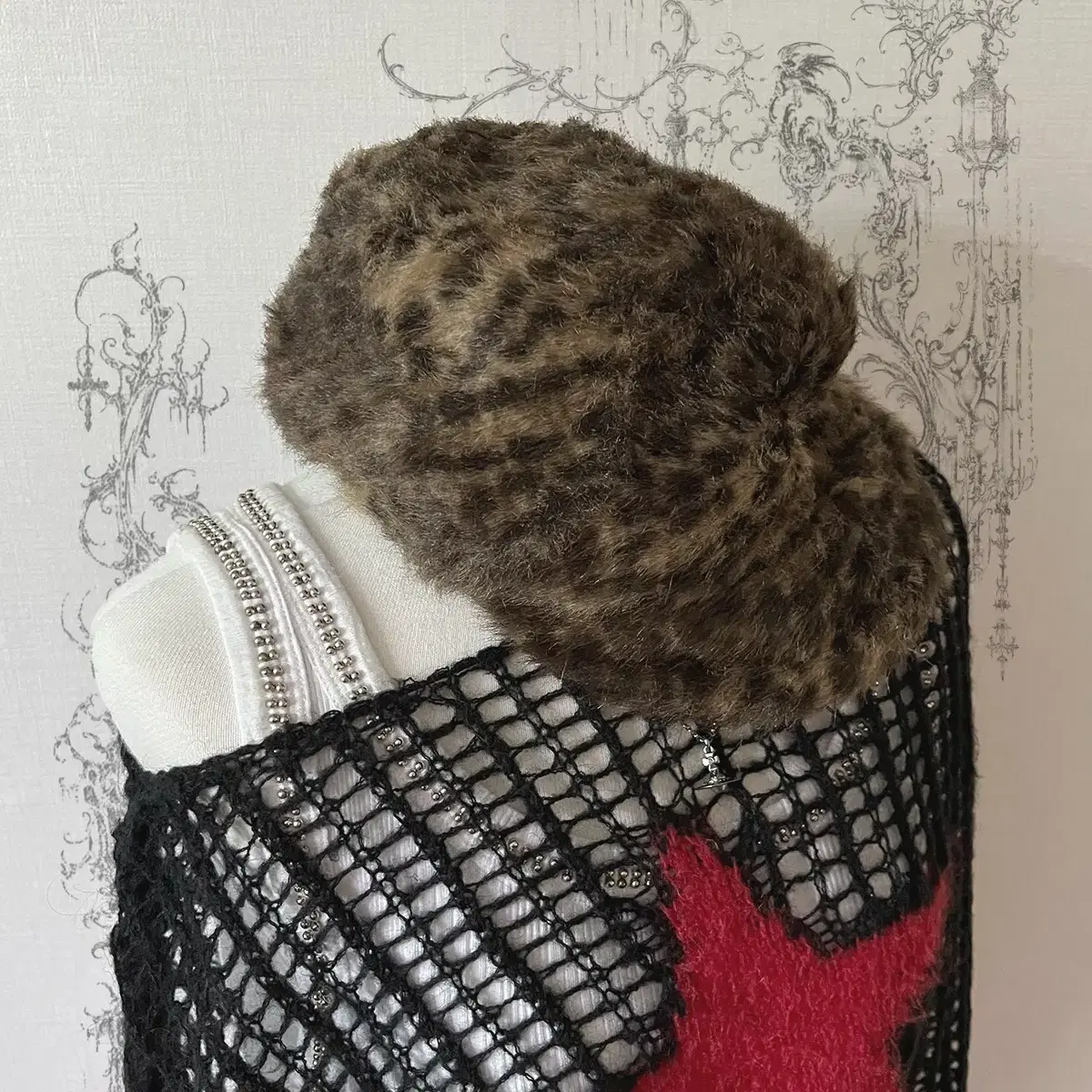 leopard fur hat