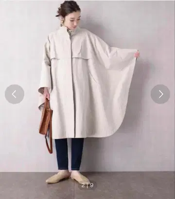 FREAK'S STORE 케이프 판초 코트 아이보리