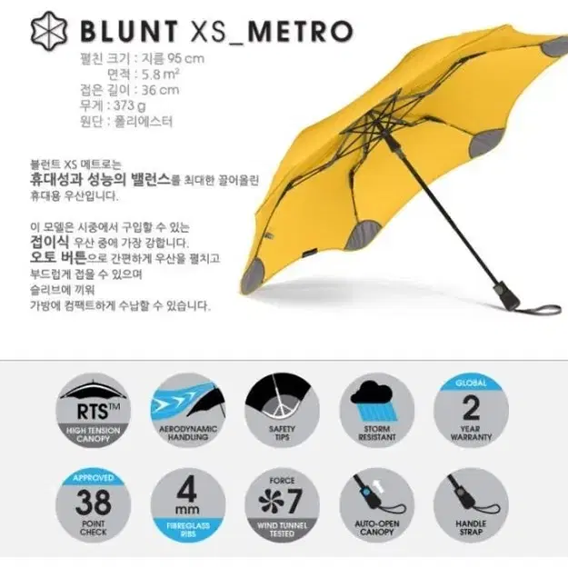 Blunt 블런트 xs메트로 우산 새제품  네이비색 명품 아웃도어 우산