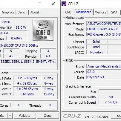 i3-10100F B460M 보드셋