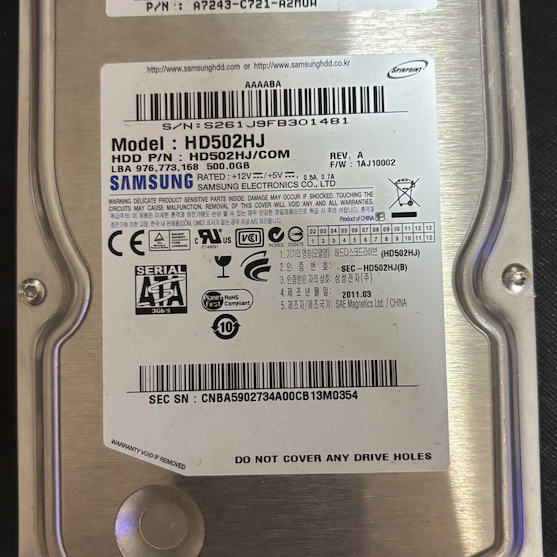 HDD 500GB 삼성 팝니다.