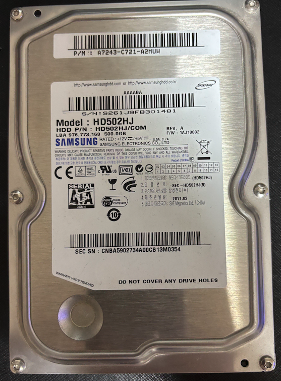 HDD 500GB 삼성 팝니다.