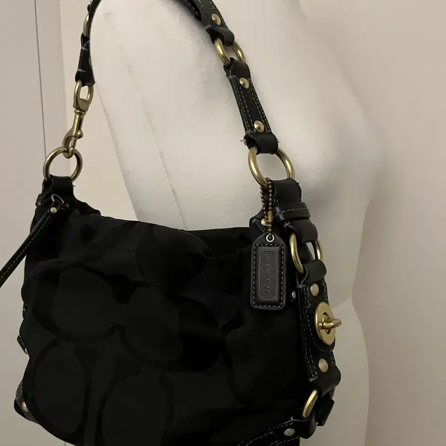 Coach Black Gold Shoulder Bag