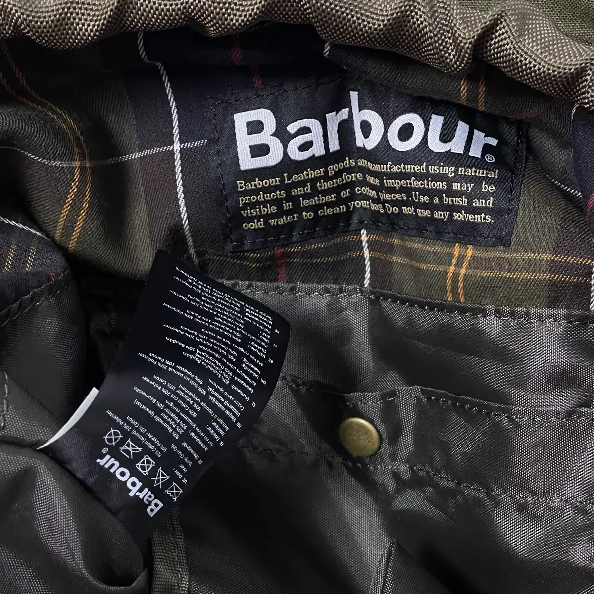 BARBOUR 바버 빈티지 복조리 포켓 백팩 가방 올리브 카키