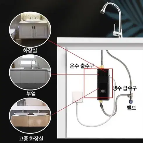 (무료배송&AS보장)3000W 즉시 가열 미니 전기 온수기, 흰색