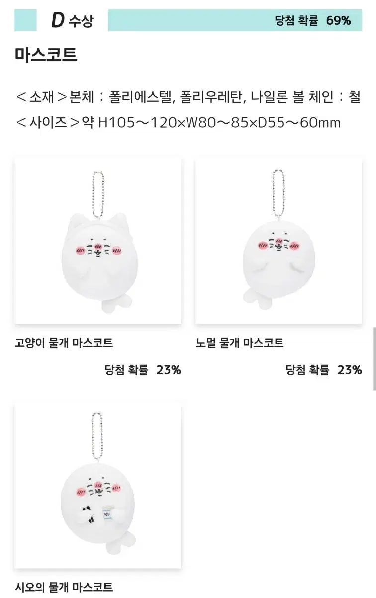 나가노 마켓 수족관 물개 쿠지 판매(D상 노멀, C상)