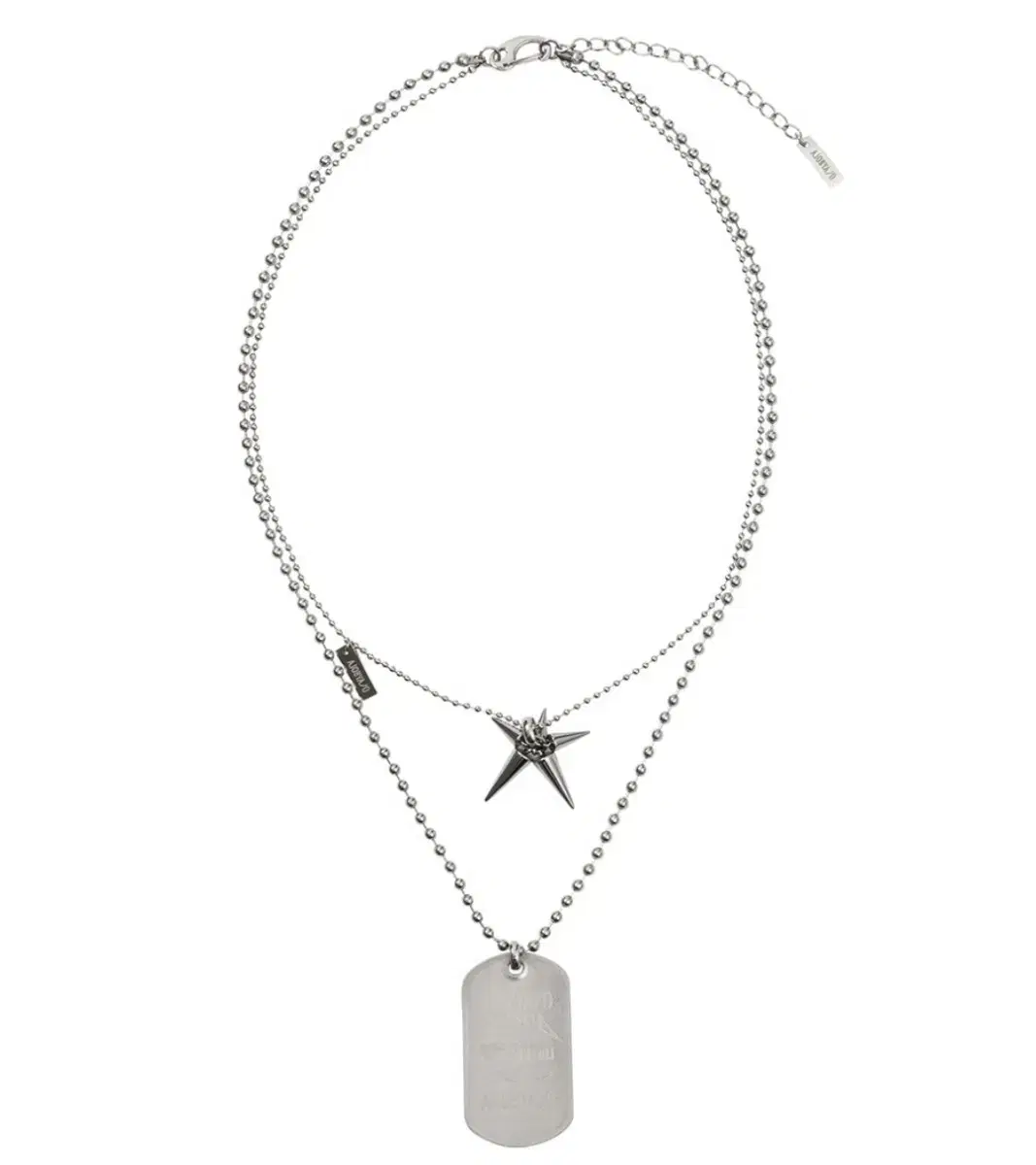 Dog Tag Layered Necklace [SILVER]