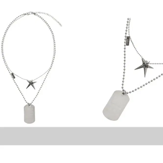 Dog Tag Layered Necklace [SILVER]