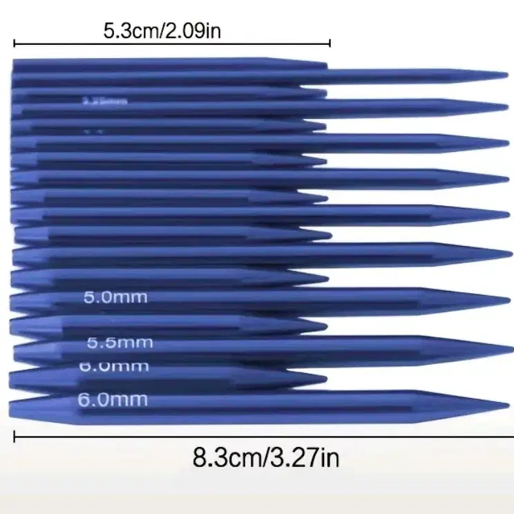 조립식대바늘 세트 롱팁 10cm 파란색대바늘,숏팁세트