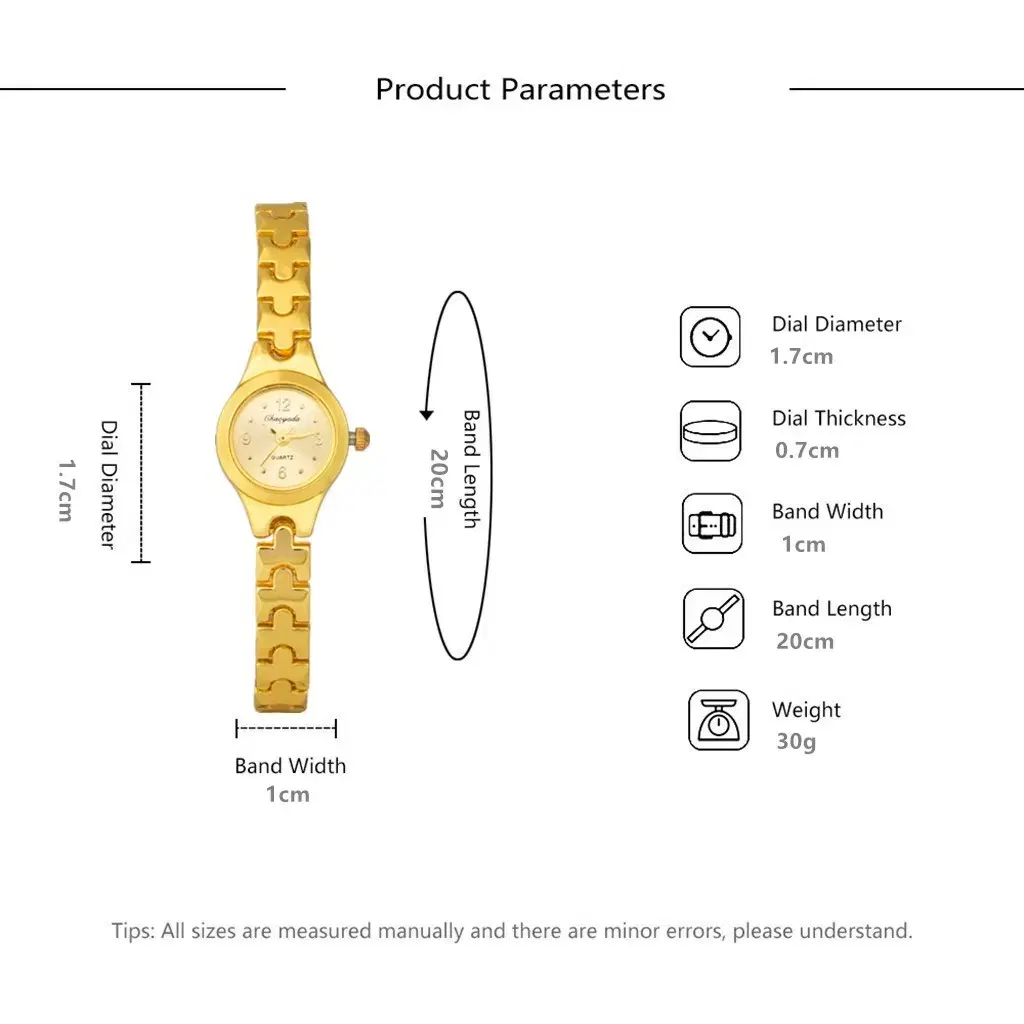 여성용 쿼츠 골드 손목 시계 여친 여동생 누나 생일 선물