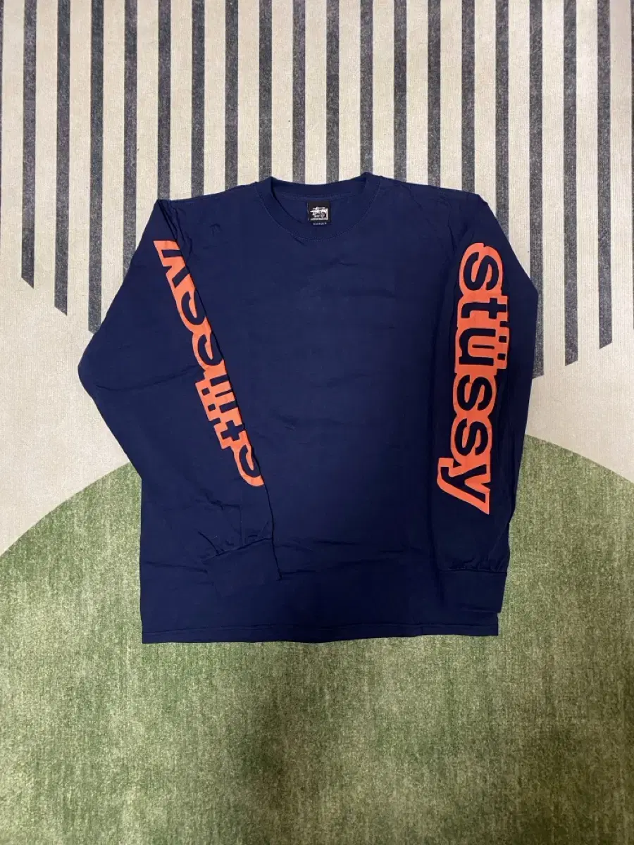 스투시 사이드웨이 롱슬리브 티셔츠 네이비 Stussy Sideways M