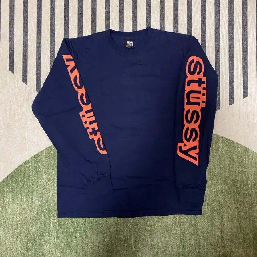 스투시 사이드웨이 롱슬리브 티셔츠 네이비 Stussy Sideways M