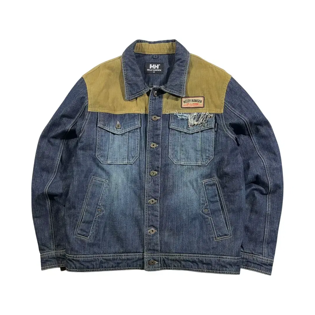 [HELLY HANSEN] HELLY HANSEN Corduroy Shoulder Denim Bomber Jacket