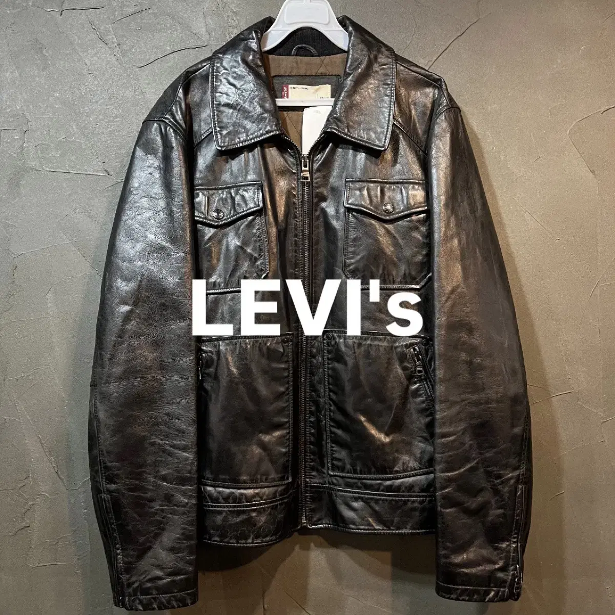 [XL] LEVIs 리바이스 소가죽 유광 자켓