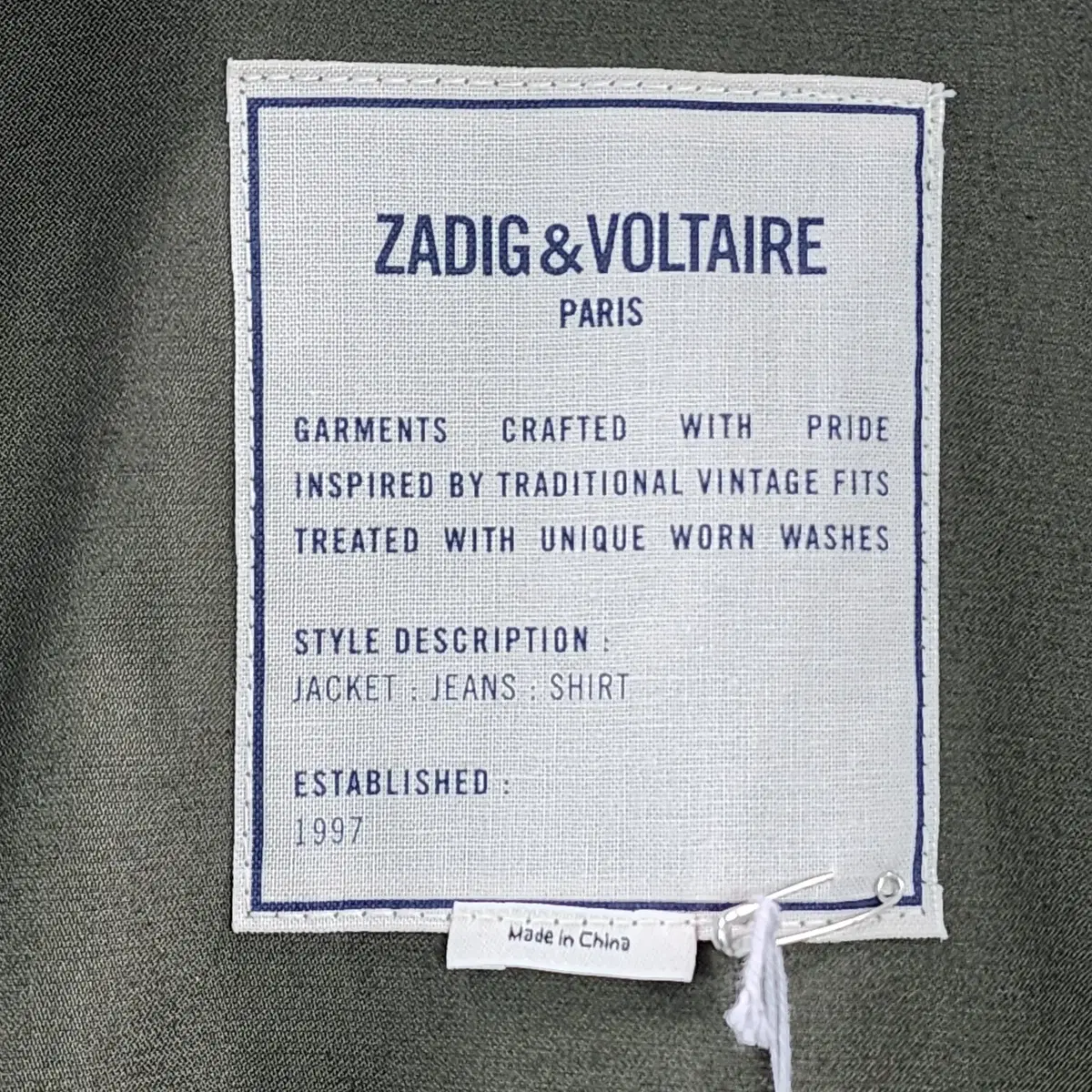 [M] Zadig&Voltaire 쟈딕앤볼테르 자켓