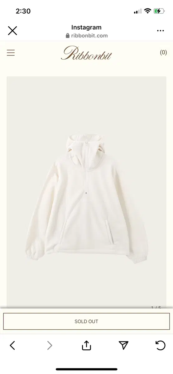 ribbonbit Mont Fleece Anorak - Ivory